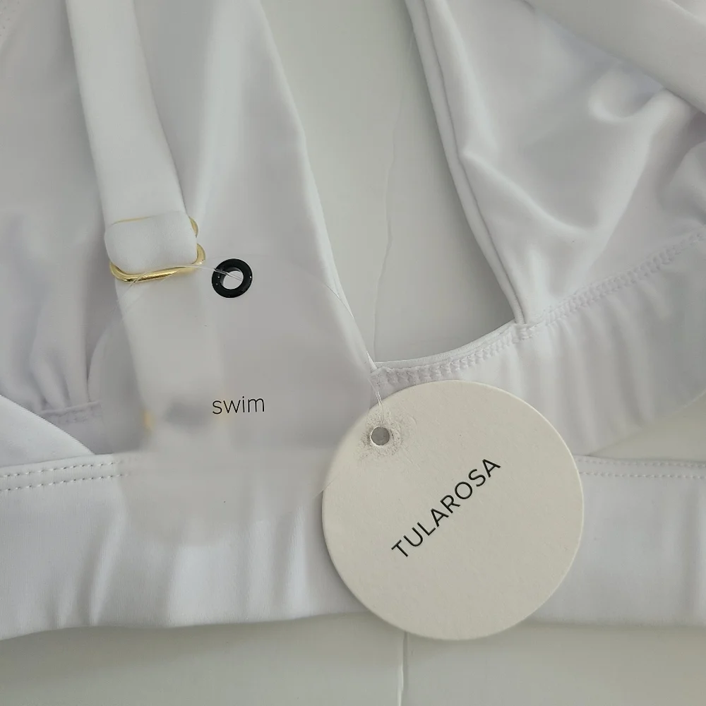 Tularosa bikini top in white with adjustable shoulder straps Size S - Picture 3 of 5